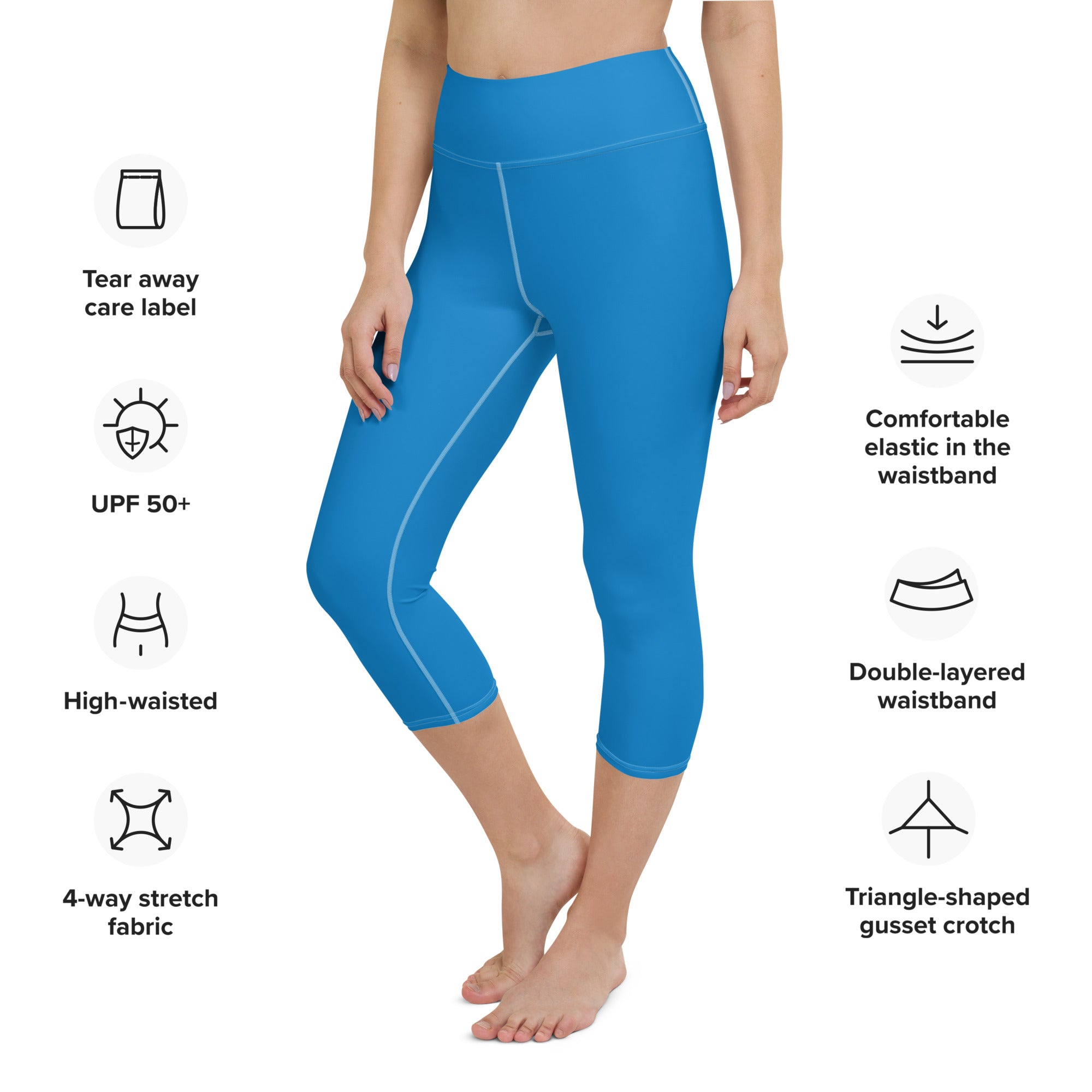 Navy Blue Yoga Capri Leggings